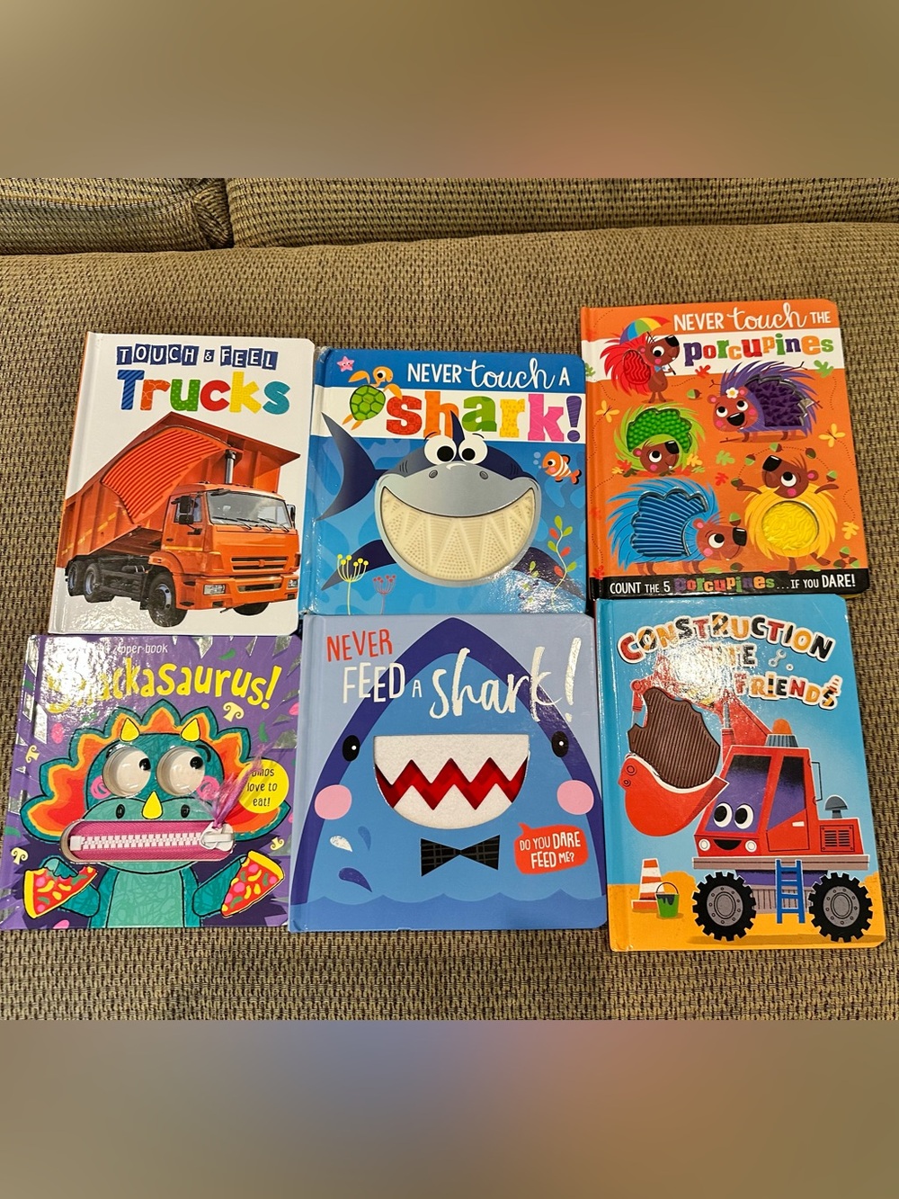 6 set bundle Never Feed a Shark! Kids Touch & Feel Board Book - Blue